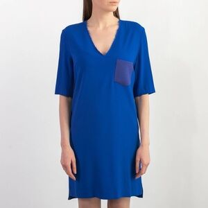 Sandro Paris | Ryslene pocketed shirt dress in bleu ocean